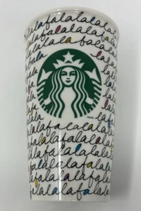 Tazza da caffè Starbucks Fa La La Holiday 2011 bicchiere da viaggio 12 once Ceramica con coperchio - Foto 1 di 5