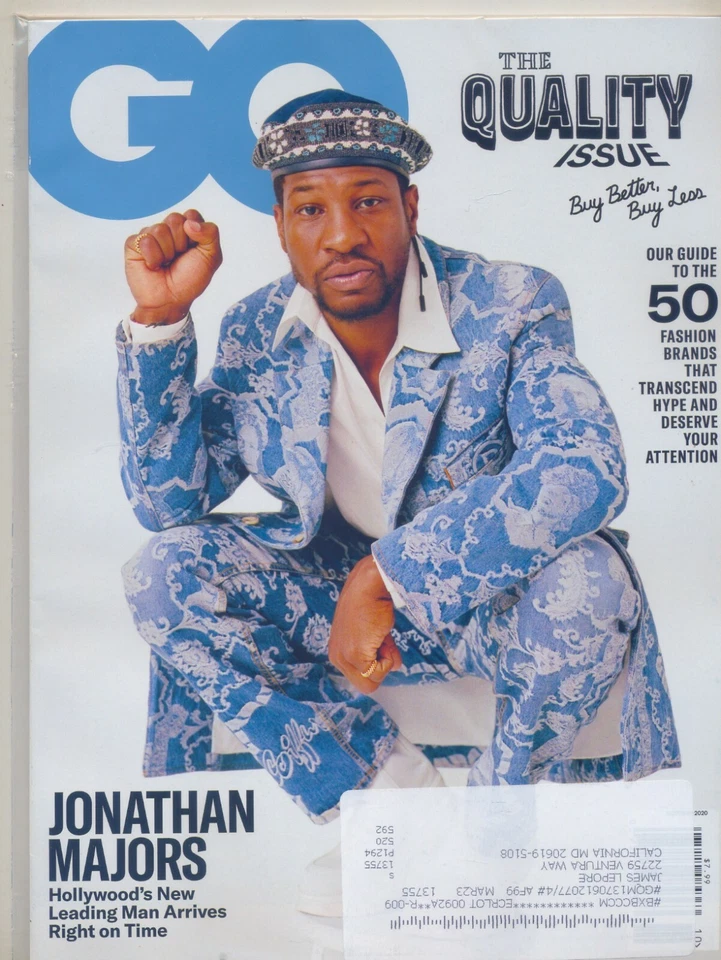 GQ MAGAZINE OCTOBER 2020 JONATHAN MAJORS COVER, 50 FASHION BRANDS TO WATCH! Foto 1 de 1