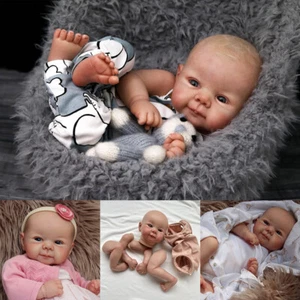 Kit de muñeca renacida pintada realista de 19" partes del cuerpo venas visibles con ojos corporales de tela - Imagen 1 de 7