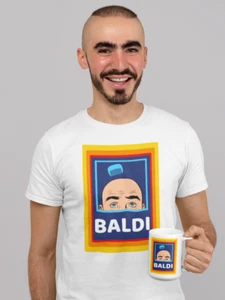T-shirt BALDI + ensemble tasse cadeau chauve papa fête anniversaire cadeau haut drôle - Photo 1 sur 2