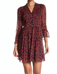 Diane Von Furstenberg Kourtni Dress Montage Mini Rubiate/Pir Dot N-Sales Size M - Picture 1 of 3