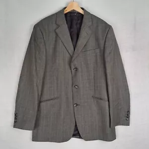 Jaeger Men's Grey Check Blazer Jacket, 100% Wool 42R - Picture 1 of 10