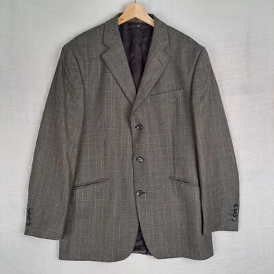 Jaeger Men's Grey Check Blazer Jacket, 100% Wool 42R - Image 1 of 4