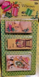 Vintage 70'sWHIMSY Christmas Gift Tags. Package is rough. Please see photos. - Picture 1 of 11