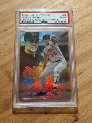1998 Flair Showcase #84 Row 2 Legacy Collection #’d/100 Mike Mussina PSA 9 POP 3 - Image 1 of 3
