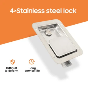 5.5"*4.25" 4 Trailer Paddle Door Latch Handle RV Truck Tool Box Lock Steel+Keys - Picture 1 of 12