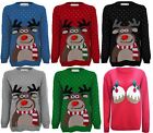 Womens Reindeer Aztec Marry Christmas Knitted Thermal Novelty Jumper Dress 8-30