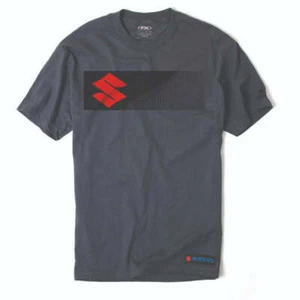 NEW GENUINE SUZUKI LOGO "S" BAR GREY LOGO TEE 990A0-16247-MED - Picture 1 of 4