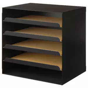 5-Tier Paper Letter Tray Organizer Steel File Holder Desk Organizer with Drawer - Picture 1 of 5