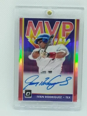 Ivan Rodriguez 2020 Donruss Optic MVP подписи КРАСНЫЙ С АВТОГРАФОМ (2/7) Texas Rangers - Изображение 1 из 2