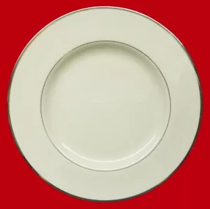 PICKARD CHINA SHEFFIELD DINNER PLATE 10 3/4" WHITE PLATINUM RIM - Picture 1 of 6