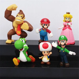 6Pcs Sets 3-8cm Super Mario Bros PVC Action Figure Toys Dolls Mario Luigi Yoshi厶 - Picture 1 of 7