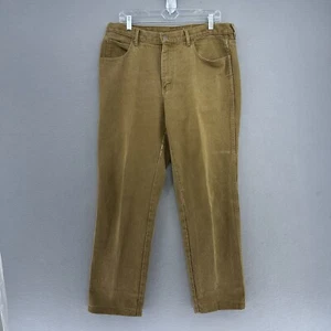 1992 Calvin Klein braune Denim Jeans gerades Bein Herren 35 x 28 hergestellt in den USA Vintage roher Saum - Bild 1 von 12