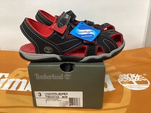 Timberland Adventure Seeker Closed Toe Youth Sandal Black/Red TB03474A New - Picture 1 of 12