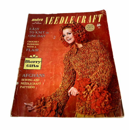 Vintage 1967 Magazine AIGUILLECRAFT MODERNE AUTOMNE HIVER #50 motifs tricoté crochet