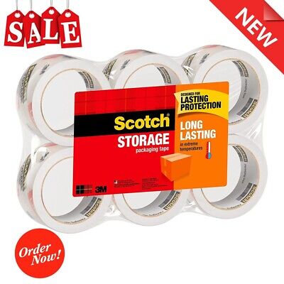 Long Lasting Storage Packing Tape 6 Roll Heavy Duty Shipping Packaging Moving • 19.59$