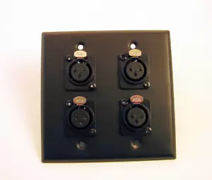 New Genuine ProCraft Stainless 2 Gang Black Plate 4 Female XLR Mic Inputs - Picture 1 of 1
