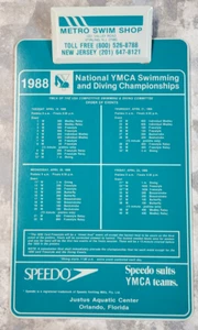 YMCA Clipboard SPEEDO Suits Advertising Swimming Diving Orlando Florida 1988 Vtg - Picture 1 of 14