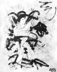 Original Abstract Art by Outsider Artist rek - Oil Painting Signed Framed - COA - Picture 1 of 4