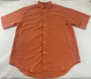 Preswick & Moore Mens Orange Pocket Casual Short Sleeve Button Down M Shirt Vtg - Picture 1 of 6