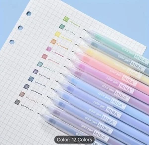 12pc Colourful Gel Pen Set - Picture 1 of 4
