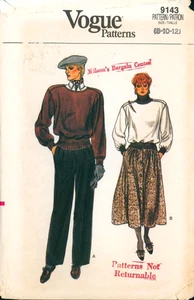 Vintage Misses' Top Skirt Pants Pattern Size 8 10 12 Vogue 9143 Uncut Blouson - Picture 1 of 2