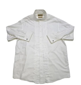 Roundtree And York Gold Label Cotton Tuxedo Shirt French Cuff Mens Size 16.5 34 - Picture 1 of 10