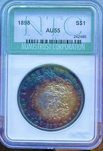 1898 Morgan Dollar AU58 Crazy Toner - Picture 1 of 2