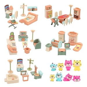 50 Stück Kinder Klein Puppenhaus Möbel Set Spielzeug Haus Große Träume für Baby Ch... - Bild 1 von 6