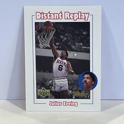 1999 Upper Deck Retro Julius Erving #D4 Distant Replay 76ers HOF - Image 1 of 2