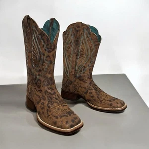 Ariat, PrimeTime Western Botas Hombre Talla 7.5, Diseño Leopardo Desteñido, Marrón y Azul - Imagen 1 de 19