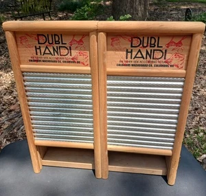 Dubl Handi Washboard 2 Door Wall Spice Cabinet Shelf Wood Metal 17" x 18" x 5" - Picture 1 of 15