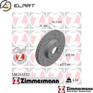 2x BRAKE DISC 530.2457.52 FOR SUBARU IMPREZA/Hatchback LEGACY/V/IV/OUTBACK/III - Picture 1 of 8