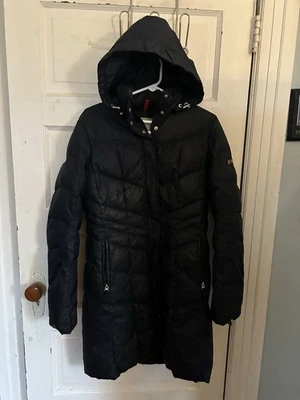 Abrigo Bogner Mujer’s Fire + Ice Puffer Capucha Desmontable Azul Marino Talla 8 Pequeño Agujero Foto 1 de 4