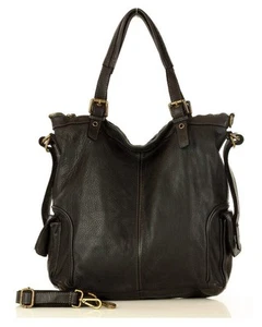 Italian Leather Shoulder Bag Large Handmade Tote Vintage Style Work Purse - Picture 1 of 9