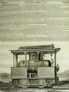 Dusseldorf FIRELESS TRAMWAY for JAVA HOHEN LOCOMOTIVE 1882 Art Mat w Full Story - Picture 1 of 7