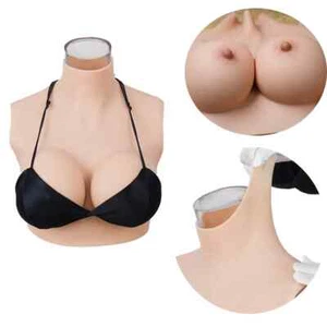 Realistic Silicone Breast Forms Breast Plate Fake Boobs D Cup For Crossdresser - Picture 1 of 10