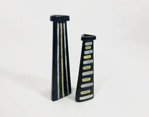 2x Upsala Ekeby Hjordis Oldfors Trio Vase Set 23 and 18,5 cm - Picture 1 of 11