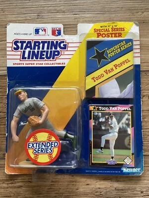 1992 Starting Lineup TODD VAN POPPEL Figure Card Poster Oakland A's MLB  SLU NEW - Image 1 of 4
