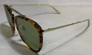New Authentic Gucci GG0672S Havana 003 Gold Framed Green Lens 58mm Sunglasses - Picture 1 of 17