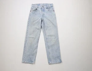 Vintage 90s Levis 505 Boys Size 11 Distressed Acid Wash Regular Fit Jeans USA - Picture 1 of 14