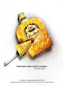 CROWN ROYAL WHISKY AD #25 RARE 2000 OOP "GOOD TASTE TAKES YEARS TO ACQUIRE." - Picture 1 of 2