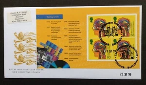 GB 1999 World Changers Turing's Life Booklet Pane First Day Cover, Windsor S/H/S - Picture 1 of 2