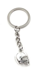 Portachiavi Casco Football Protezione Testa Argento Metallo Charm - Foto 1 di 5