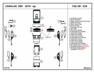 Interior Real Carbon Fiber Dash Trim Kit Set for CADILLAC SRX 2010-2012 - Picture 1 of 1