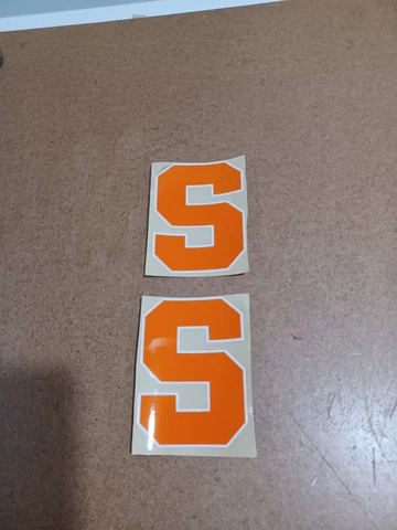 Syracuse Orange Full Size (orange/white)Football Helmet Decals 20 mils Cover