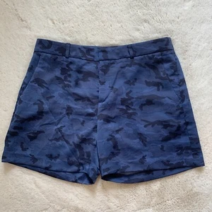 New Banana Republic Womens 6 Blue Camo Camouflage 5" Satin Shorts - Picture 1 of 9