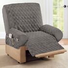 Chair Recliner Furniture Protective Cover w/ Pockets Diamond Quilted ~ 6 Colors