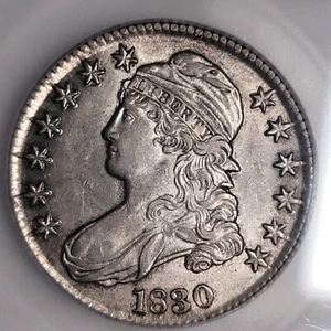 1830 Capped Bust Half Dollar AU55 Lettered Edge Early US Silver Coin ICG KM37 - Picture 1 of 6