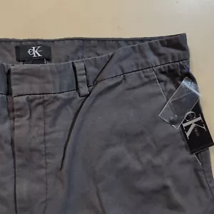 Calvin Klein Shorts Men's Size 40 Dark Gray Chino Stretch Solid Casual Cotton T3 - Picture 1 of 6